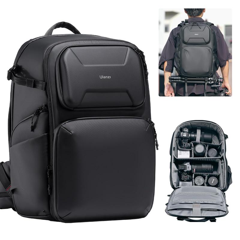 [VIJIM] BP10 カメラバッグ バックパック リュック 大容量 25L+10L サイドアクセス ハードカバー付き 一眼レフカメラ 三脚 小物収納 仕切り調整可能 撥水加工 盗難防止 撮影用バッグ 旅行 撮