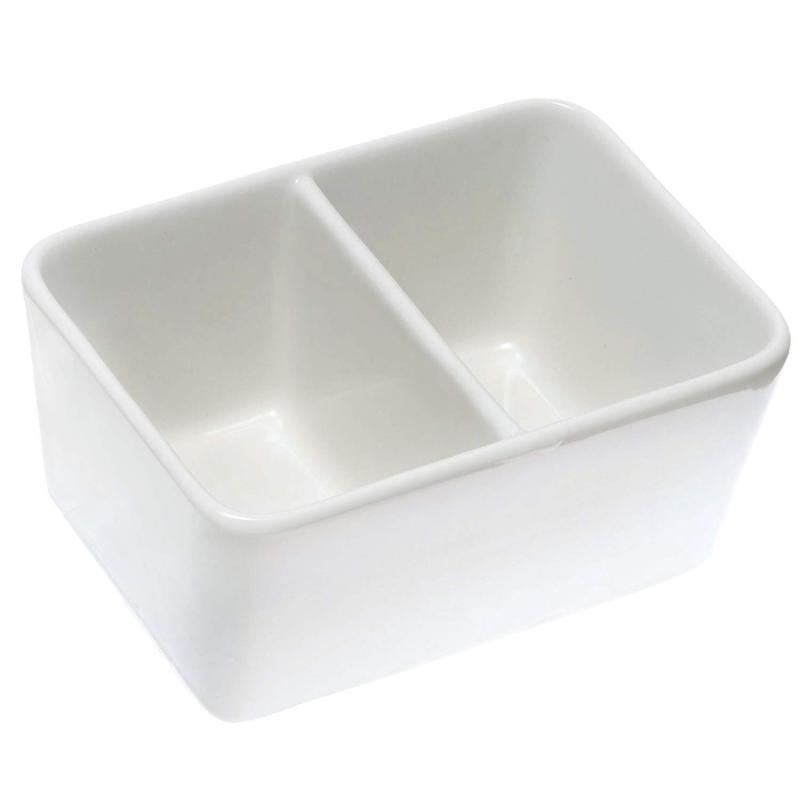 墨運堂 筆洗 角 2穴 陶器 15cm 26505