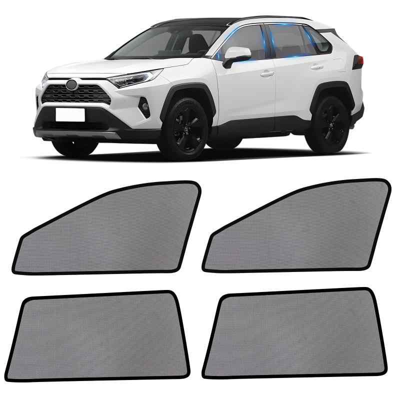ZATOOTO トヨタ RAV4 50系専用 メッシュカーテン マグネット式 防虫ネット サイド用 網戸 日除け 目隠し 遮光 通気 紫外線カット 虫除け プライバシー保護 取付簡単 収納袋付き WS03-RAV4