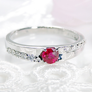 K18WG ルビーリング K18WG ルビー リング 1.10CT
