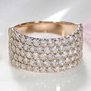 楽天市場】K18YG/PG【1.80ct】豪華ダイヤモンド パヴェ リング【送料 ...