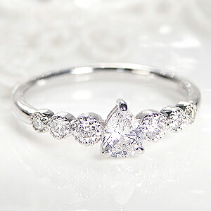 【美品】ルビー　ダイヤモンド　リング　0.45ct　0.09ct　K18WG 楽天市場】K18YG/WG/PG 0.45ctUP ペアシェイプ ルビーリングジュエリー