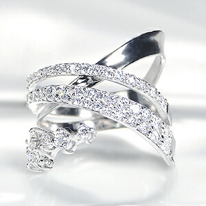 楽天市場】K18WG【0.50ctUP】ダイヤモンド クロス リング【送料無料