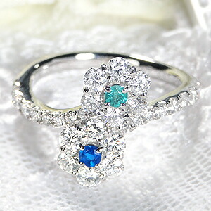 楽天市場】Pt900 パライバトルマリン & ダイヤモンド リング