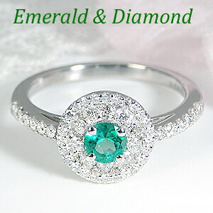 楽天市場】pt900 エメラルド ダイヤモンドリング 【送料無料】【刻印