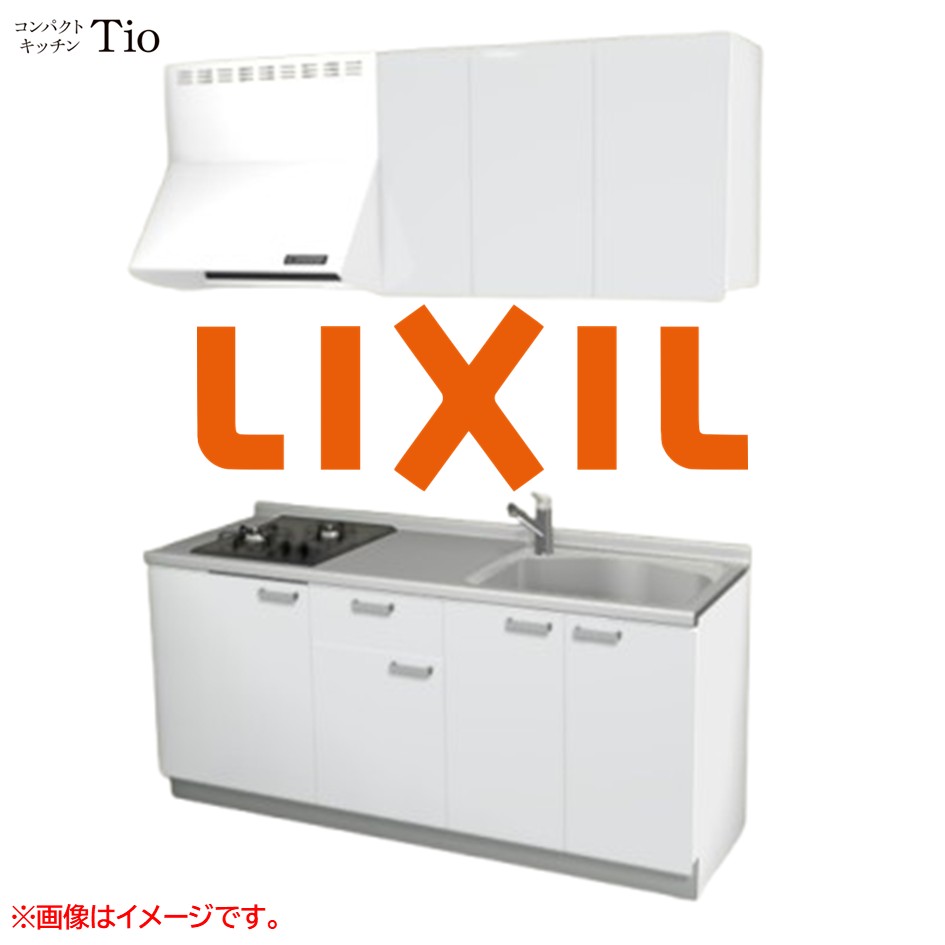 間口1800粍 2口ガスコンロ ミニ勝手もと パウダーコンパクト勝手もと コンログリルレス LIXIL リクシル Tio ティオ 壁付I型 扉ひな型 烏合の衆1 B3続きもの 単色(光輝) 色つや(スムースホワイト) 手持ち部分受け取り人【貨物輸送無料】