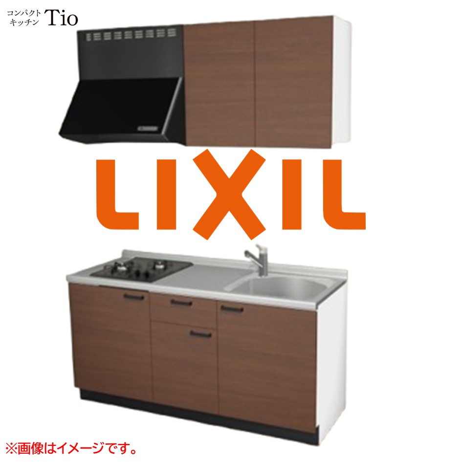 間口1650粍 2口ガスコンロ ミニ勝手もと パウダーコンパクト勝手もと コンログリルレス LIXIL リクシル Tio ティオ 壁付I型 扉ひな型 烏合の衆2 B7続きもの 肌理(無光沢) 色つや(クリエモカ) 手持ち部分受け取り人【貨物輸送無料】