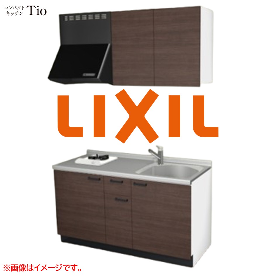 間口1500粍 1口ガスコンロ ミニ勝手もと パウダーコンパクト勝手もと コンログリルレス LIXIL リクシル Tio ティオ 壁付I型 扉ひな型 烏合の衆2 B7続きもの 肌理(無光沢) 色つや(クリエダーク) 手持ち部分受け取り人【貨物輸送無料】