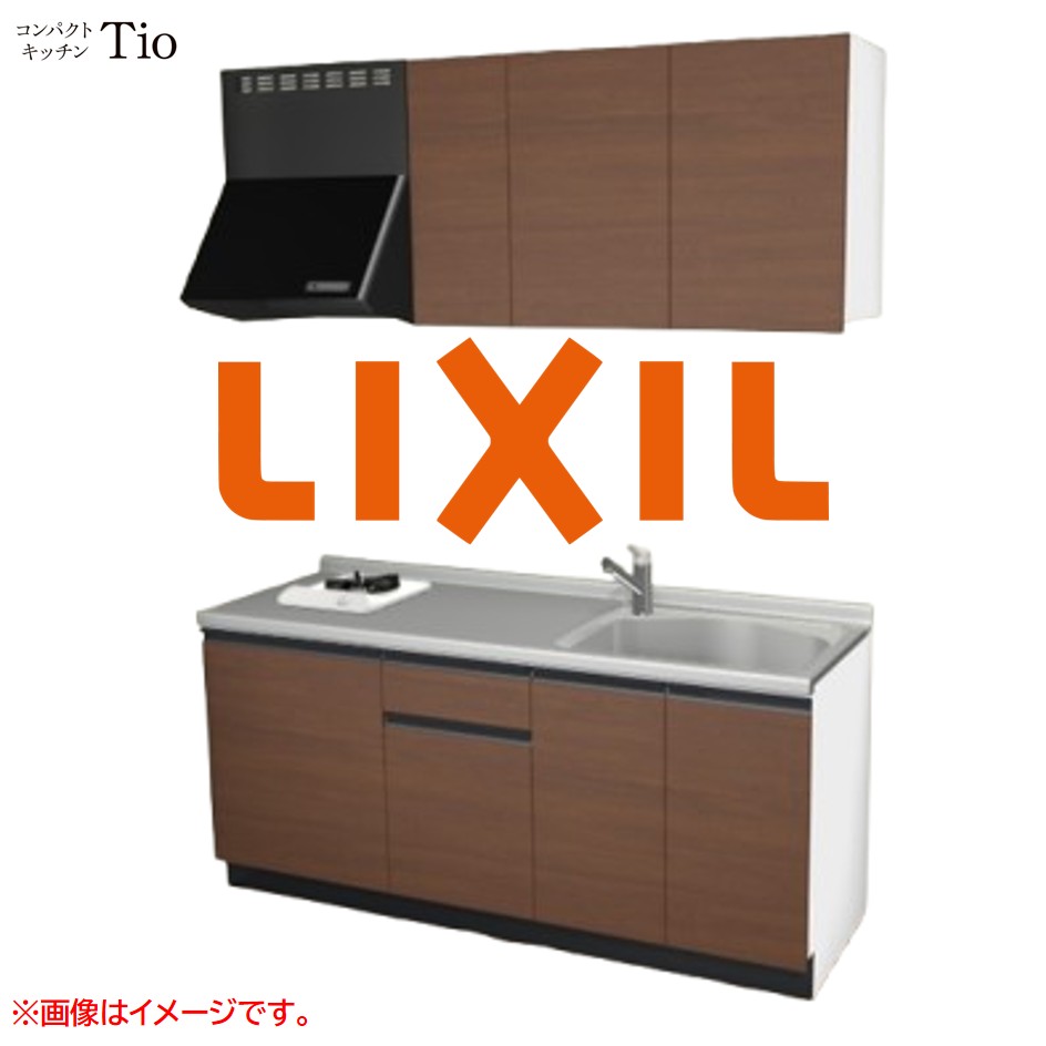 間口1800粍 1口ガスコンロ ミニ御厨子所 パウダーコンパクト御厨子所 コンログリルレス LIXIL リクシル Tio ティオ 壁付I型 扉青写真 人だかり2 B7つづき物 肌理(無光沢) 色合い(クリエモカ) 生産ライン受け取り人【貨物輸送無料】