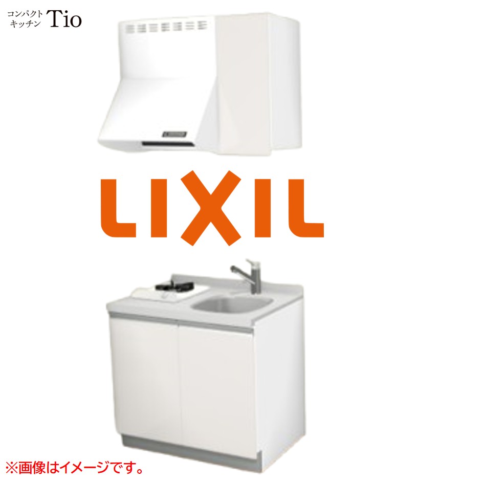 人造大理石トップ 間口900mm 1口ガスコンロ ミニキッチン コンパクトキッチン コンログリルレス LIXIL リクシル Tio ティオ 壁付I型 W900 扉デザイン グループ2 B6シリーズ 単色(光沢) カラー(ペールホワイト) ライン取手【送料無料】｜J-HOUSEジャパン