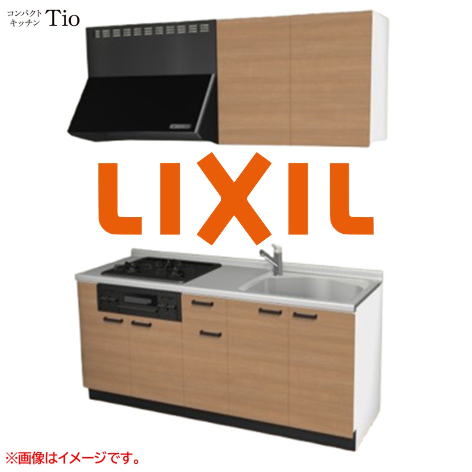 間口1800粍 3口ガスコンロ ミニ勝手もと パウダーコンパクト勝手もと コンロ食べ物屋付 LIXIL リクシル Tio ティオ 壁付I型 扉ひな型 烏合の衆2 B7続きもの 肌理(無光沢) 色つや(クリエラスク) 手持ち部分受け取り人【貨物輸送無料】