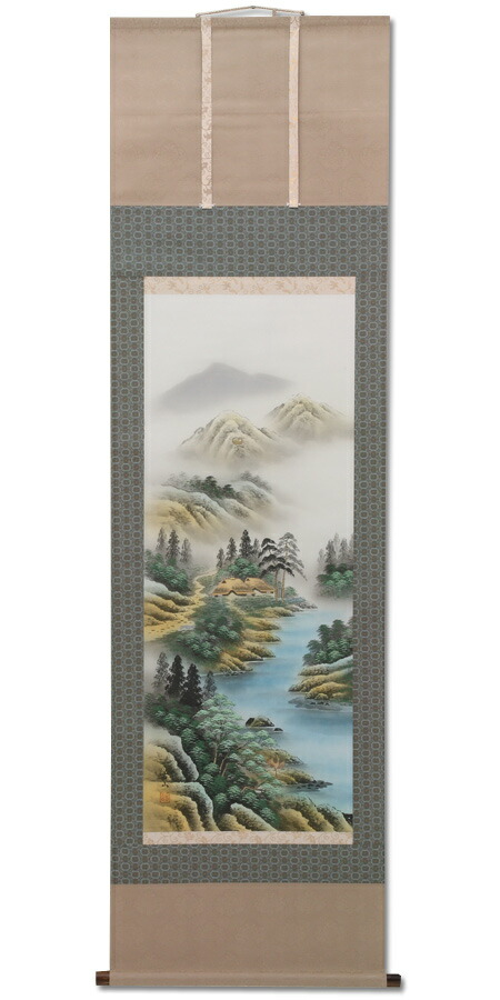 掛け軸 長尾梅友 四神相応山水図 絹本 希少 軸装 茶道具 掛軸 美品 です。 掛け軸 長尾梅友 四神相応山水図 絹本 希少 軸装 茶道具 掛軸 美