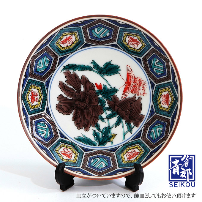 楽天市場】九谷焼 青郊窯豆皿 古九谷色絵鶉草花図MC-13 : 九谷