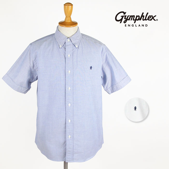 【SALE 大売り出し】Gymphlex 体育館フレックス メンズ 半袖ボタンダウンシャツ オックスフォード J-1421YOX