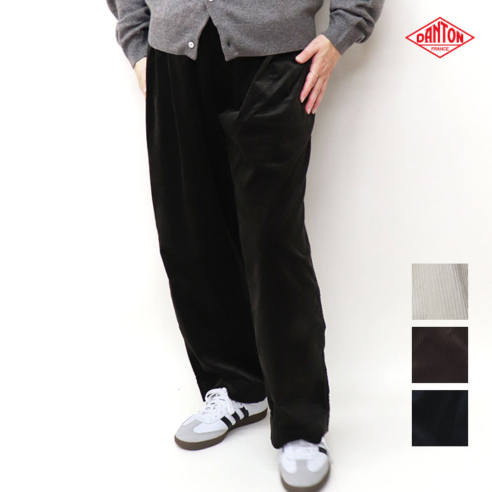 DANTON ダントン レディース コール天 イージークロップドパンツ DT-E0289CDU
