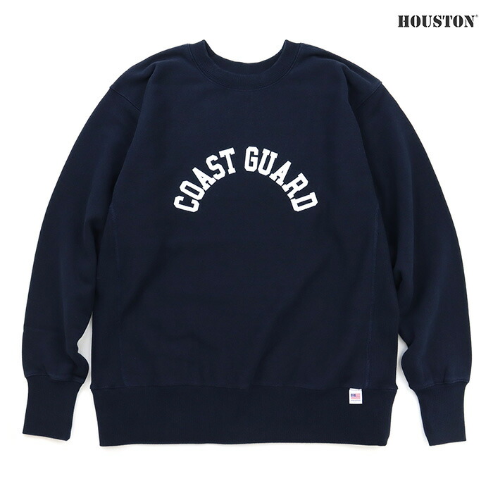 HOUSTON ヒューストン PRINT U.S COTTON RW SWEAT (COAST GUARD) プリントクルーネックスウェットシャツ COAST GUARD 22371