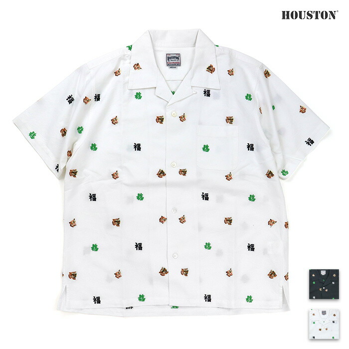 HOUSTON ヒューストン プルオーバー OXFORD EMBROIDERY SS SHIRT(VIETNAM) オックスフォード 刺しゅう 半袖プルオーバー（越南） 41344