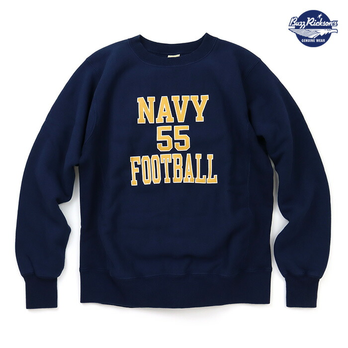 BUZZ RICKSON\u0027S バズリクソンズ 流汗 HORIZONTAL KNITTING SWEAT SHIRTS NAVY FOOTBALL ホリゾンタル・ニッティング トレーナー ネイビー・フットボール BR69140