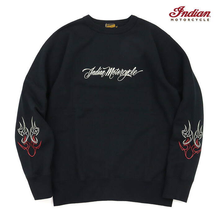 Indian Motorcycle 北米インディアン自動自転車 流汗 CREW SWEAT PINSTRIPE PATTERN クルーネックスウェットシャツ ピン縞模様・お定まり IM69608