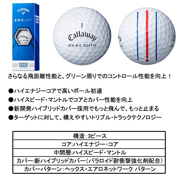 楽天市場 21年モデル キャロウェイ E R C ソフト ボール ホワイト イエロー １ダース 12球入り Callaway Erc Soft Ball Japan Net Golf 楽天市場店