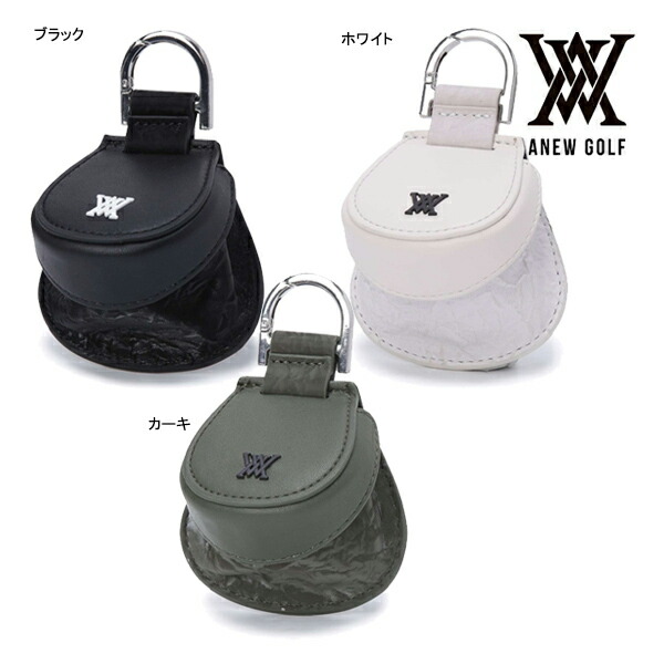 アニュー ゴルフ ボールケース AGEUUOC01 フラット ANEW GOLF FLAT BALL CASE ブラック カーキ ホワイト ポーチ ゴルフボール UNISEX 25ET 10PT
