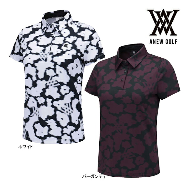 アニュー ゴルフ レディースウェア Tシャツ AGFFWTS50 ウィメンズ FA フラワーパターン ショートスリーブ ANEW GOLF 半袖 ウエア 機能性 スリムフィット 25WT|Japan Net Golf 店