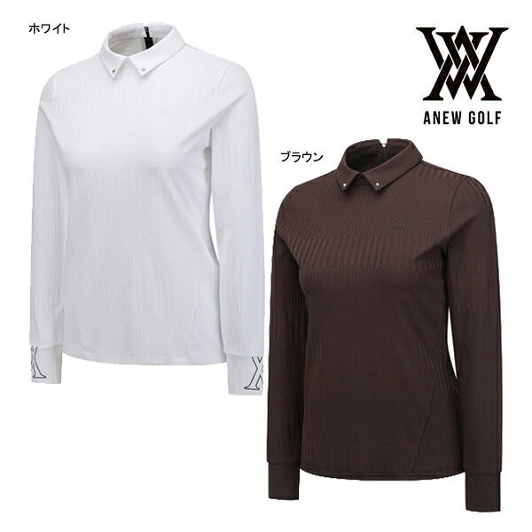アニュー ゴルフ レディースウェア ソリッド バックジップ ロング Tシャツ AGGSWTS03 ANEW GOLF ラウンド トレーニング ウエア 韓国 長袖 レイヤード 26WT|Japan Net Golf 店