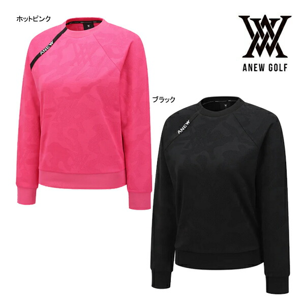 アニュー ゴルフ レディースウェア SP カモ ジャカード スウェット シャツ AGGSWTS05 ANEW GOLF 長袖 ウエア 韓国 ラウンド タウンユース 切り替え 26WT|Japan Net Golf 店