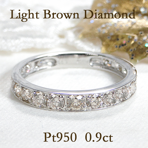 ブラウンダイヤモンド フラワー リング K18YG Pt900 1.00ct-