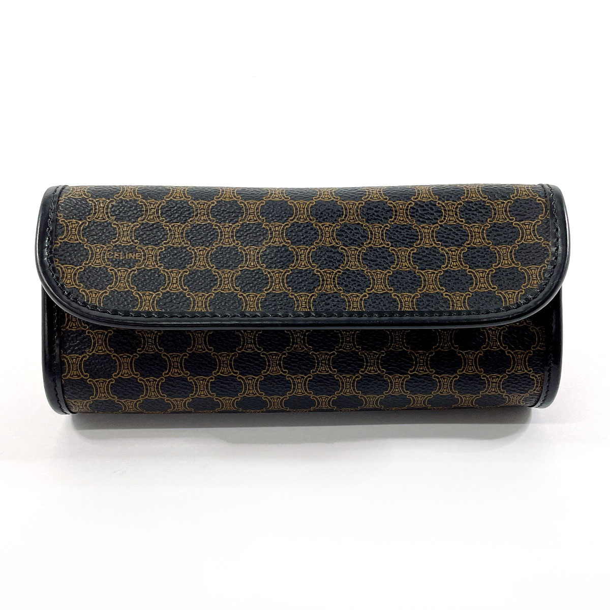 CELINE セリーヌ マカダム 合切袋 PVC 黒いこと【中古】 レディース