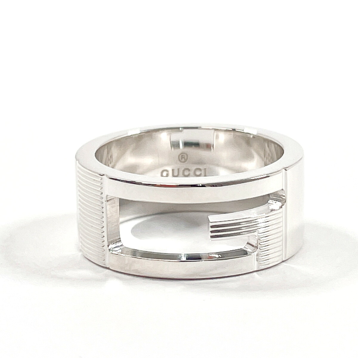 GUCCI グッチ ブランデッド カットアウトG リング・指輪 シルバー 9 シルバー【中古】 レディース｜J-P-Brands