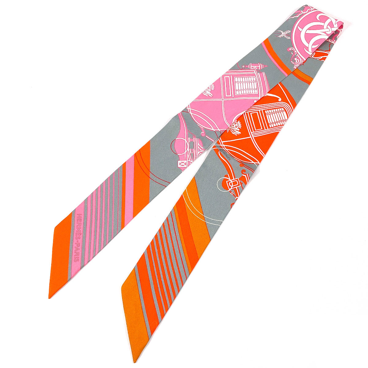 HERMES エルメス Ex Libris エクスリブリス ツイリー シルク グレー グレー【中古】 レディース 15,448円