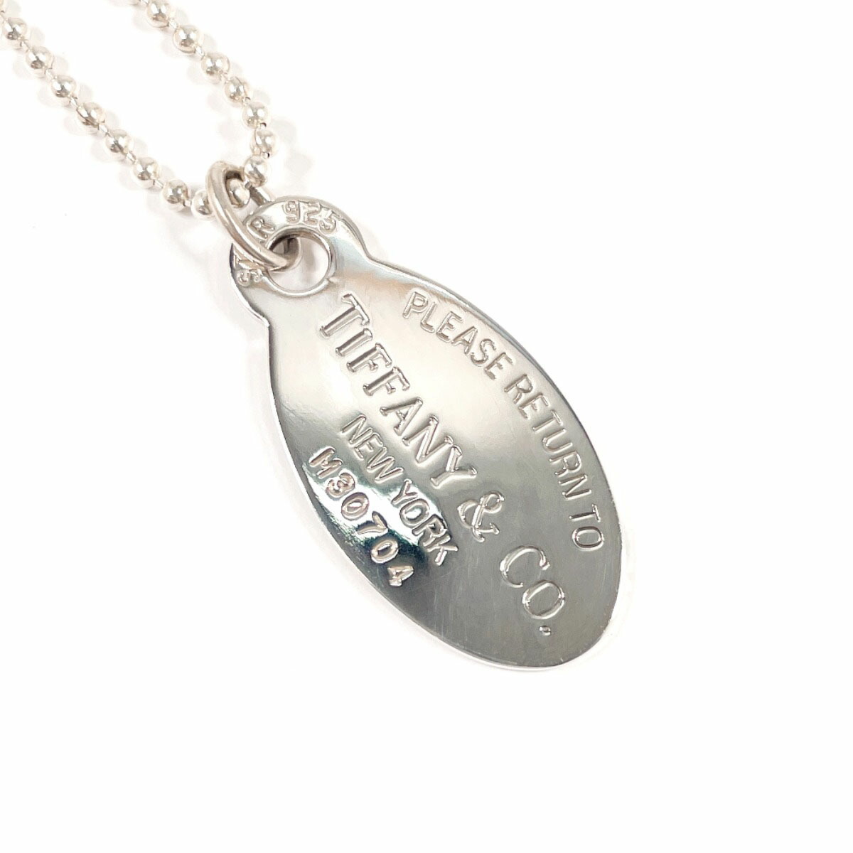 Tiffany & Co. ナローオーバル　太め925シルバーネックレス ティファニー リターントゥティファニー オーバルタグ