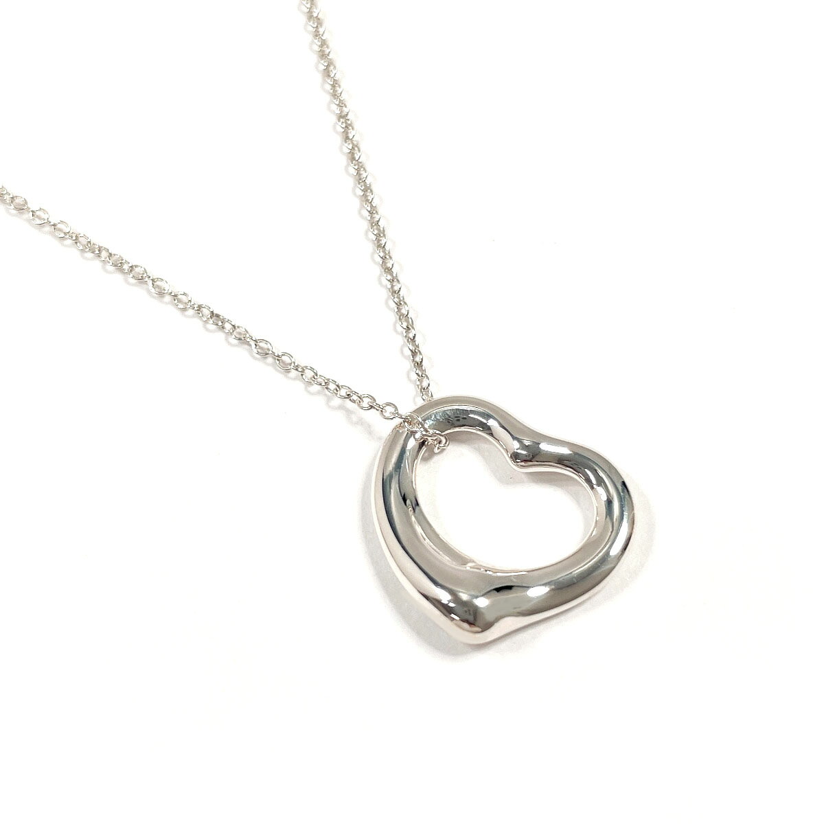 TIFFANY&Co. ティファニー オープンハート エルサペレッティ ネックレス シルバー925 シルバー【中古】 レディース｜J-P-Brands 22,259円