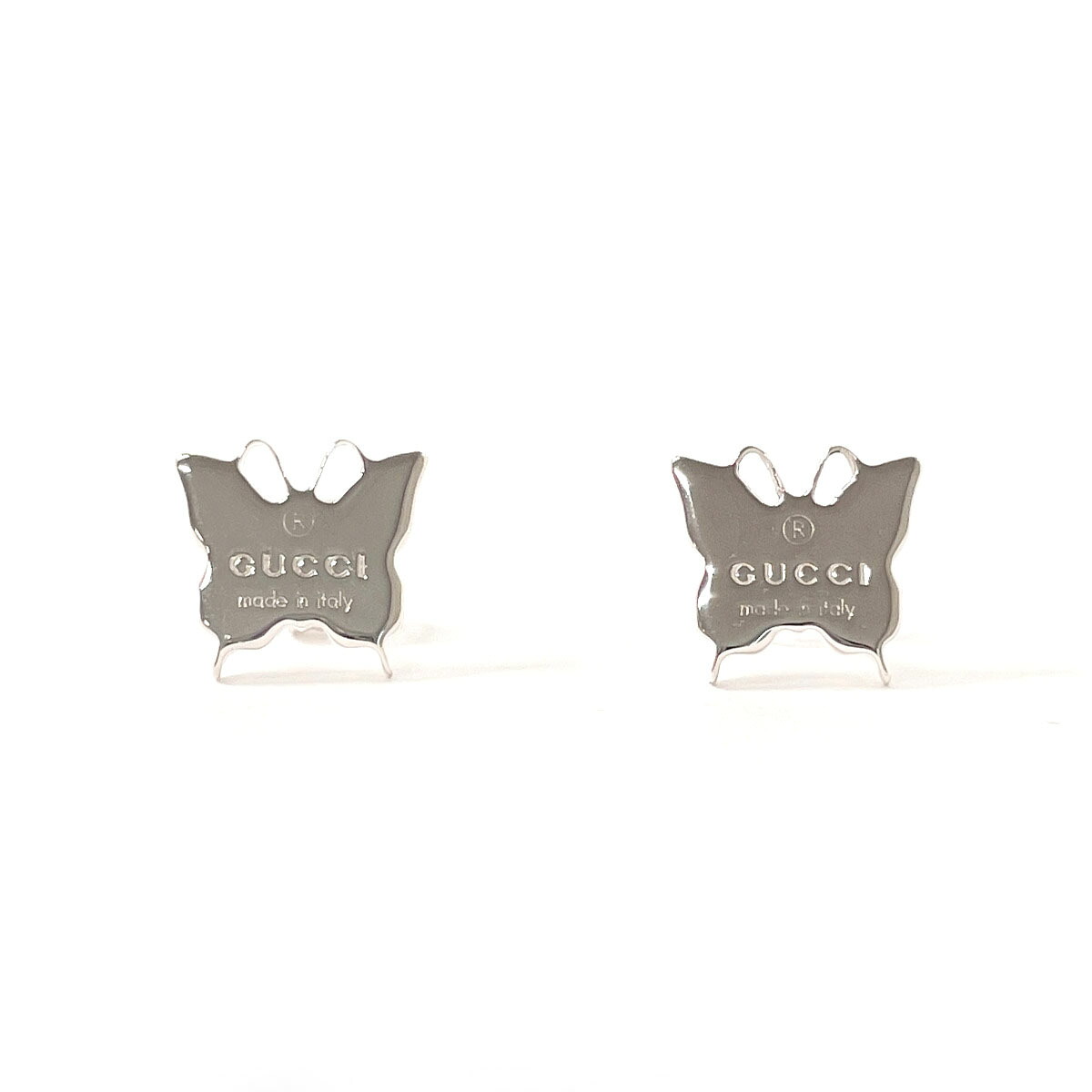 GUCCI グッチ バタフライ ピアス シルバー925/K14ホワイトゴールド シルバー【中古】 レディース