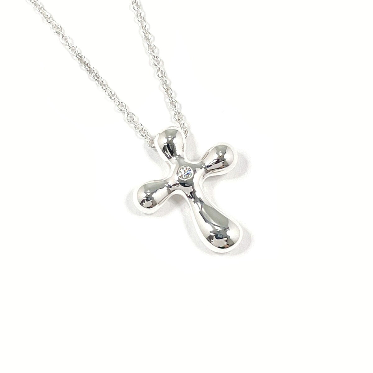 TIFFANY&Co. ティファニー クロス エルサペレッティ ネックレス シルバー925/ダイヤモンド シルバー【中古】 レディース