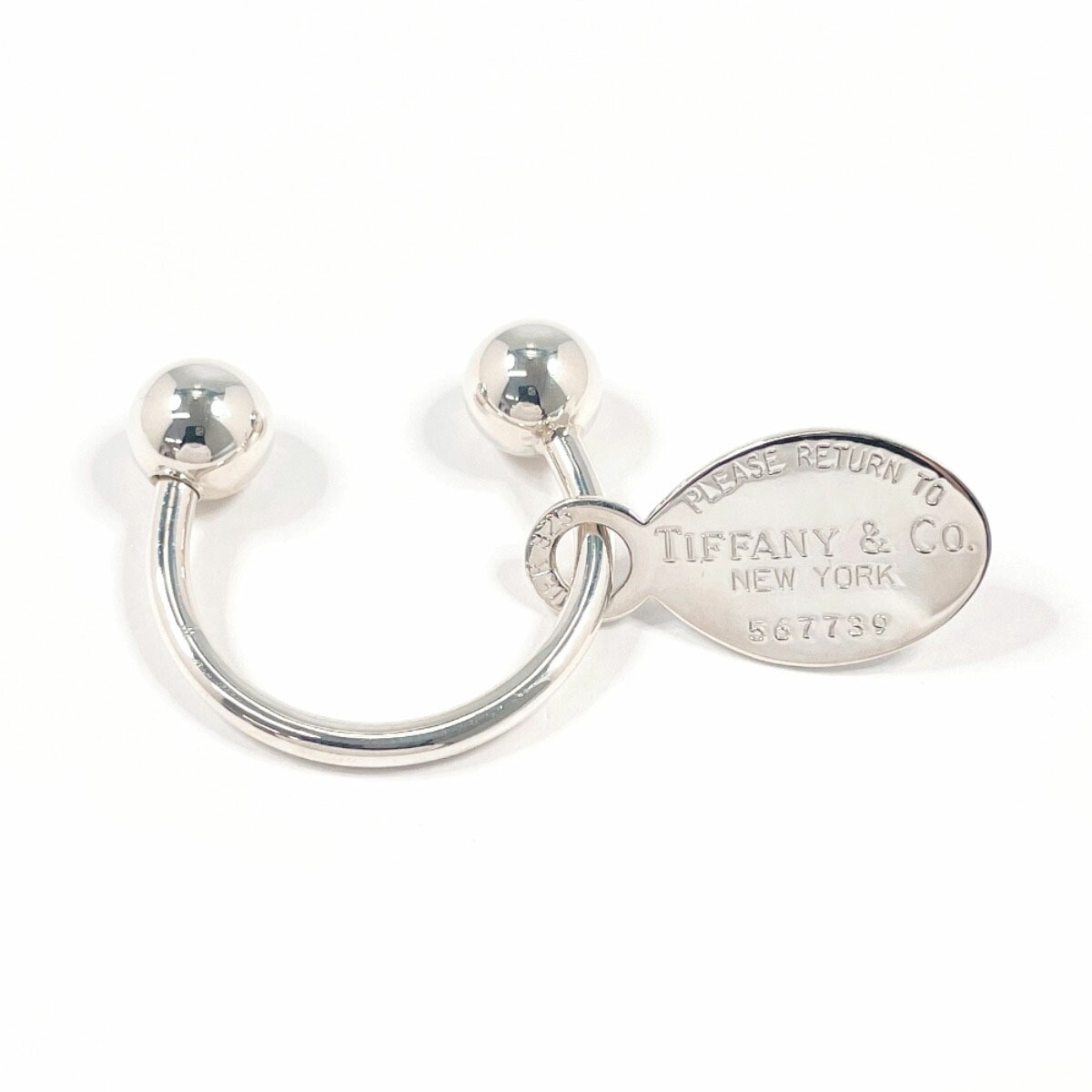 TIFFANY&Co. ティファニー オーバル タグ キーリング リターントゥ キーホルダー シルバー925 シルバー【中古】 ユニセックス