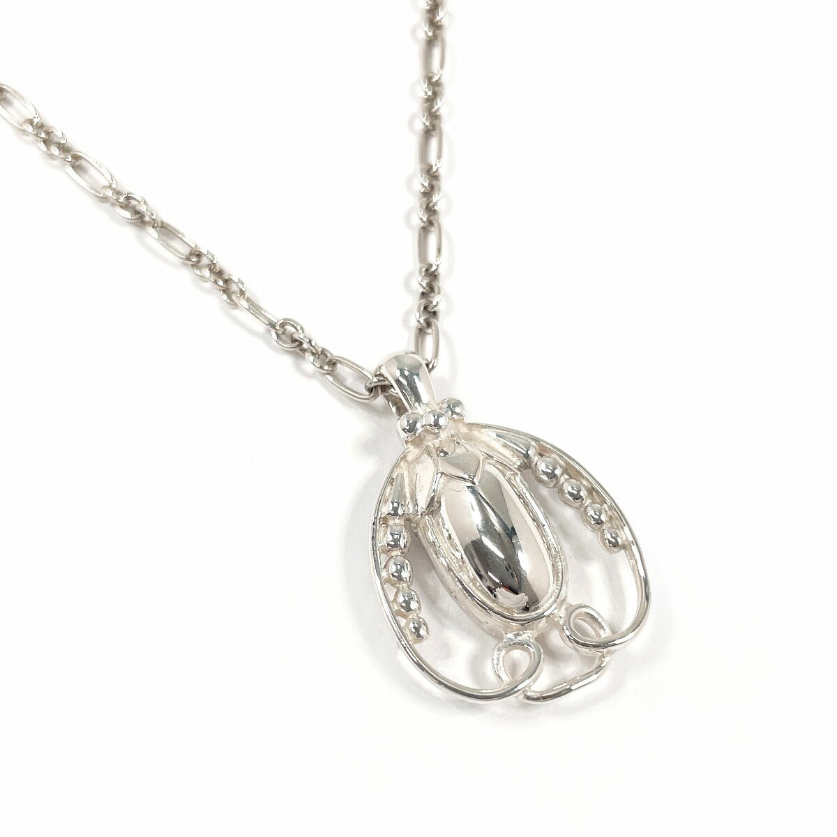 Georg Jensen ジョージジェンセン イヤーペンダント 1990 ヘリテージ 寄せあわせ 首飾り しろがね色925 しろがね色【中古】 ユニ一発やる