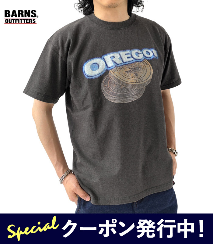 【★10%OFFクーポン発行中！】【SALE】バーンズ アウトフィッターズ Barns Outfitters Tシャツ RE:PRO SS TEE メンズ 春 夏 半袖 カットソー クルーネック オレオ パロディ プリント 黒 ブラック M L XL BR-25304 【ネコポス対象】≪返品交換対象外≫【2430】