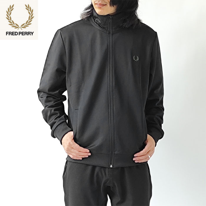 FRED PERRY ブラック トラックジャケット M ジャージ Track Jacket／フレッドペリートラックジャケット（ジャージ