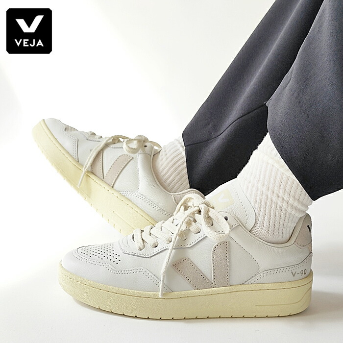 【SALE】ヴェジャ VEJA ベジャ スニーカー シューズ V-90 O.T. LEATHER レザー レディース 春 夏 秋 冬 ローカット 靴 白 ホワイト EXTRA-WHITE NATURAL 37 38 39 VJVD203655 ≪返品交換対象外≫【2440】