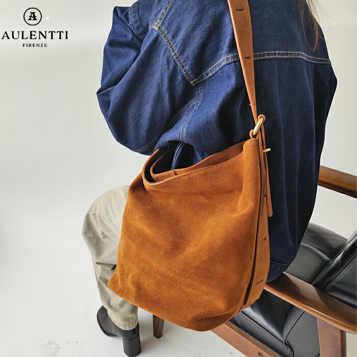 【SALE】オウレンティ AULENTTI バケットバッグ ショルダーバッグ ワンショルダー レディース 春 夏 秋 冬 牛革 牛床革 本革 レザー イタリア製 ダークブラウン キャメル DK.BROWN CAMEL D23 EL-L823 EL-BUCKETBAG-DO【2410】【★】｜j-pia