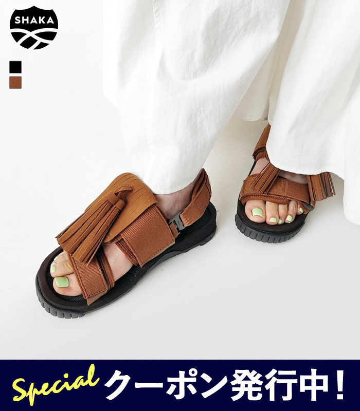 【★百貨店SALE制限事項クーポン券ふり出し中！】シャカ SHAKA サンダル WEEKENDER TASSEL ウィークエンダー タッセル レディース 春 夏 4Way 運動競技サンダル ベルクロ 同盟罷業さあ美 横すべり コンフォートサンダル 黒いこと 赤銅色 23.0糎-25.0糎 SK-274 【2026SS-WOMEN】