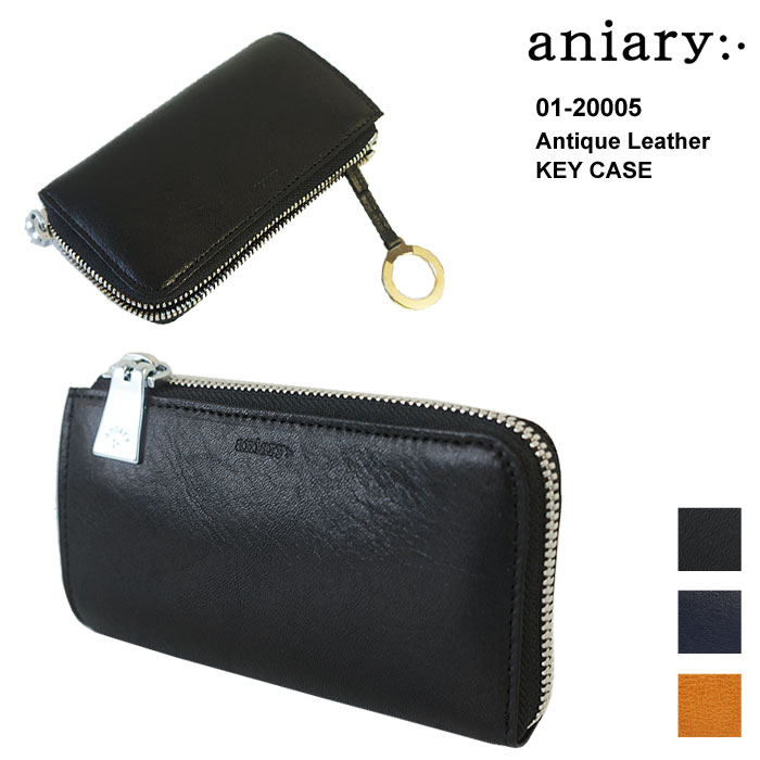 19 Aw Portage New キーケース Orobianco Aniary アニアリ カードケース ミニ財布 Ralph L字ファスナー キーリング付き アンティークレザー 本革 メンズ レディース 国内 正規品 01 005 Key Case 3f6 2 J Piaアニアリ レザー キーケース しなやかなレザーの