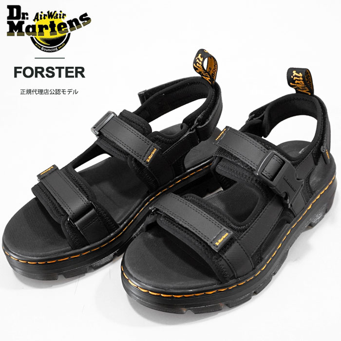 レビューで送料無料 楽天市場 国内 正規品 ドクターマーチン サンダル メンズ Dr Martens Forster フォースター レザー 厚底サンダル 靴 シューズ ベルクロベルト バックストラップ Black 黒 ブラック 21ss 新作 J Pia 訳ありセール格安