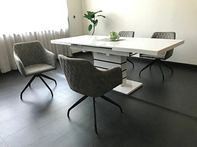 【全品10％オフ】 伸張式ダイニング5点セット 160 ナポリ 伸長式ダイニングテーブル シエナ エクステンションテーブル ４人用 ダイニングチェア 回転チェア モダン 食卓 [送料無料](東北・北海道 ・沖縄・離島を除く)
