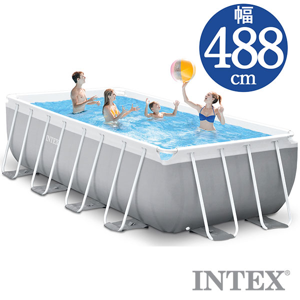INTEX(はたご屋テックス)矩形プリズムフレームプールPF81642【 488 × 244 × 107 珊】Prism Frame Rectangular Pool 26791 定め事品