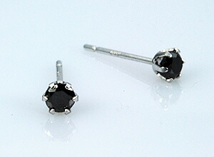 【P10倍】ブラックダイヤモンド ピアス 1粒 ブラックダイヤピアス スタッドピアス PT900プラチナピアス (TOTAL0.20ct）6本爪 スタッドピアス おしゃれ おすすめ 大人 シンプル 普段用 女性 20代 30代 40代 50代 日本製イエベ ブルベ 87,600円