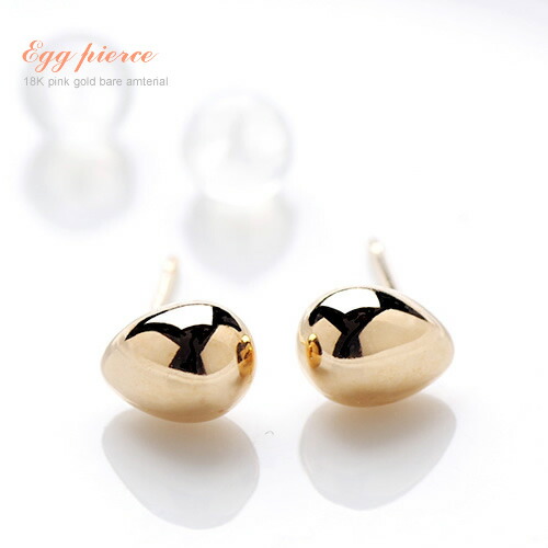 【P10倍】ピアス レディース しずく 雫 18kピアス K18 PG 6mm ピンクゴールドピアス 地金ピアス スタッドピアス エッグピアス 職場 オフィスカジュアル 18金 18kピアス ピンクゴールドピアス上品 フォーマル パーティー 女性 2イエベ ブルベ｜プレシャス　店