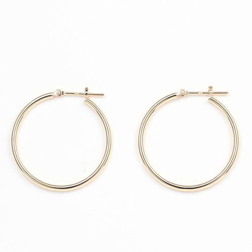 格安人気 ピアス イエローゴールド 18金 18k 太さ1 5mmx直径25mmm K18 フープピアス オフィスカジュアル 可愛い 大人 シンプル おしゃれ ジュエリー 男性用 メンズ 女性用 レディース Dgb Gov Bf